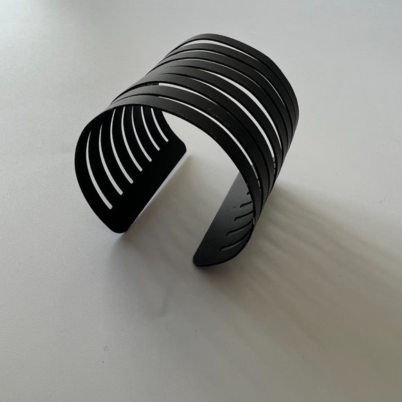 Jewelry - Matte Black Metal Cuff Statement Bracelet